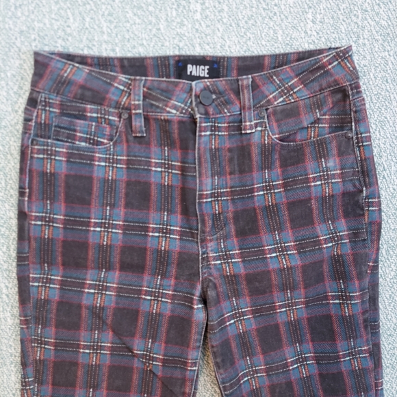 Paige Jeans, Plaid Print Skinny Blue, womens sz 27 - Picture 2 of 7